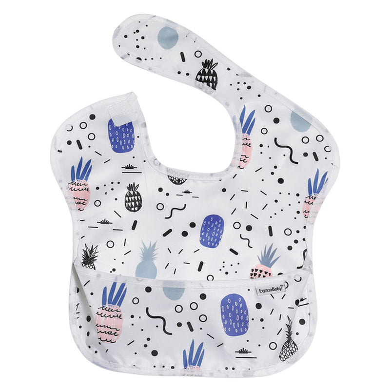 Waterproof Baby Bibs 100% Polyester TPU Coating Feeding Bibs Washable Baby Bibs with Food Catcher for Baby Girls & Boys