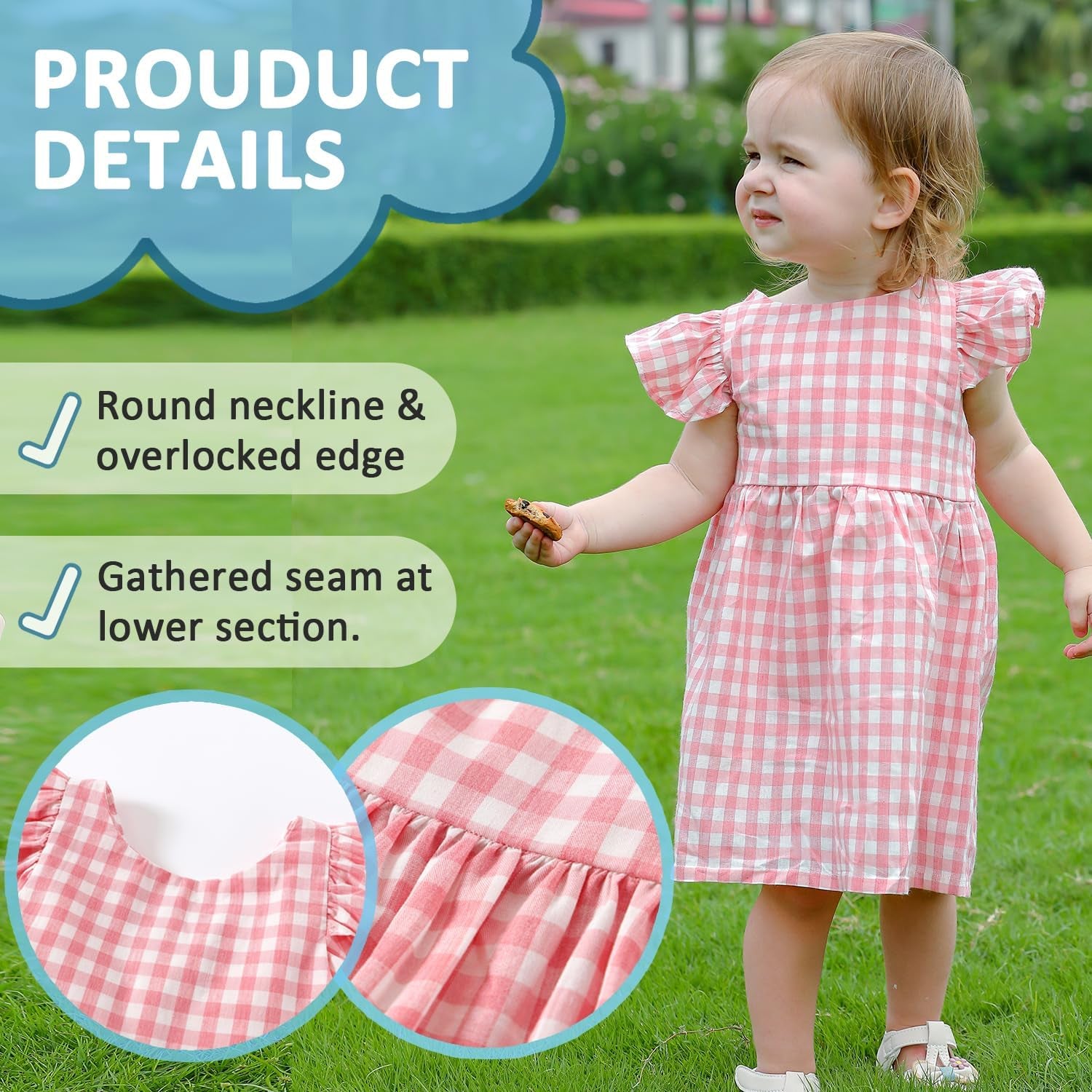 Baby Girl Dress Short Sleeves a Line Clothing Newborn Summer Playwear Infant Cotton Cute Woven Clothes