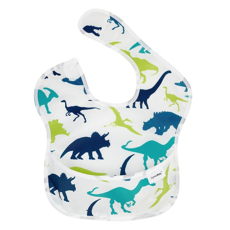 Waterproof Baby Bibs 100% Polyester TPU Coating Feeding Bibs Washable Baby Bibs with Food Catcher for Baby Girls & Boys