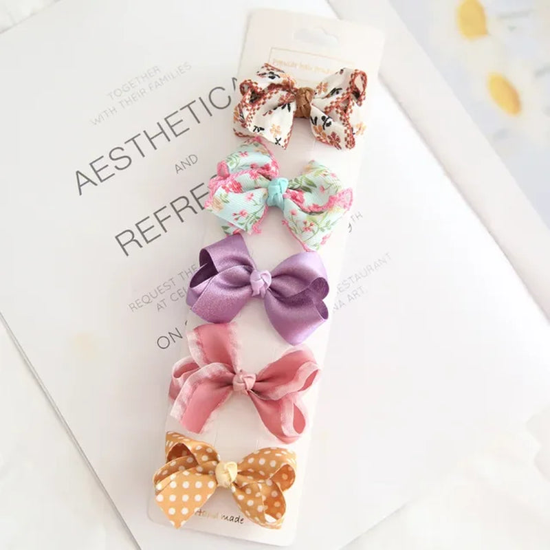 10/5Pcs Bowknot Baby Girl Hairpins Cute Floral Plaid Dot Children Hair Clips Baby Hairpin Kids Barrettes Baby Hair Accessories