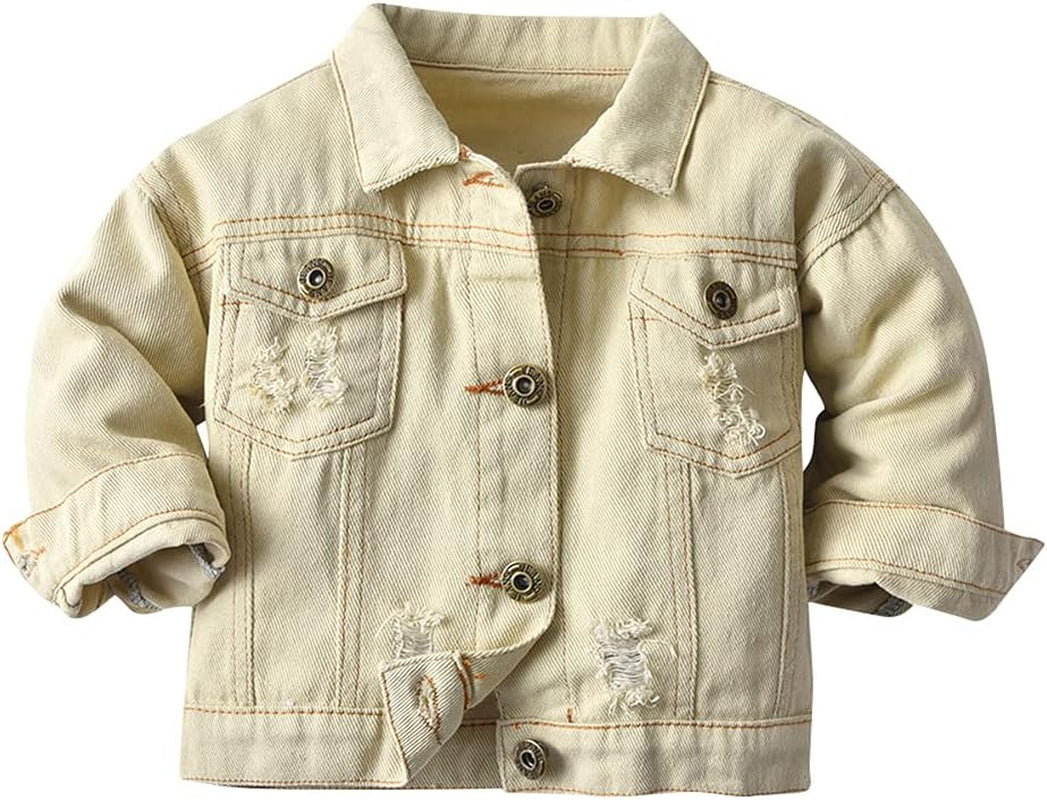 Toddler Kid Baby Boys Girls Denim Jacket Long Sleeve Button down Jeans Coat Cowboy Overcoat Basic Hoodie Casual Outwear