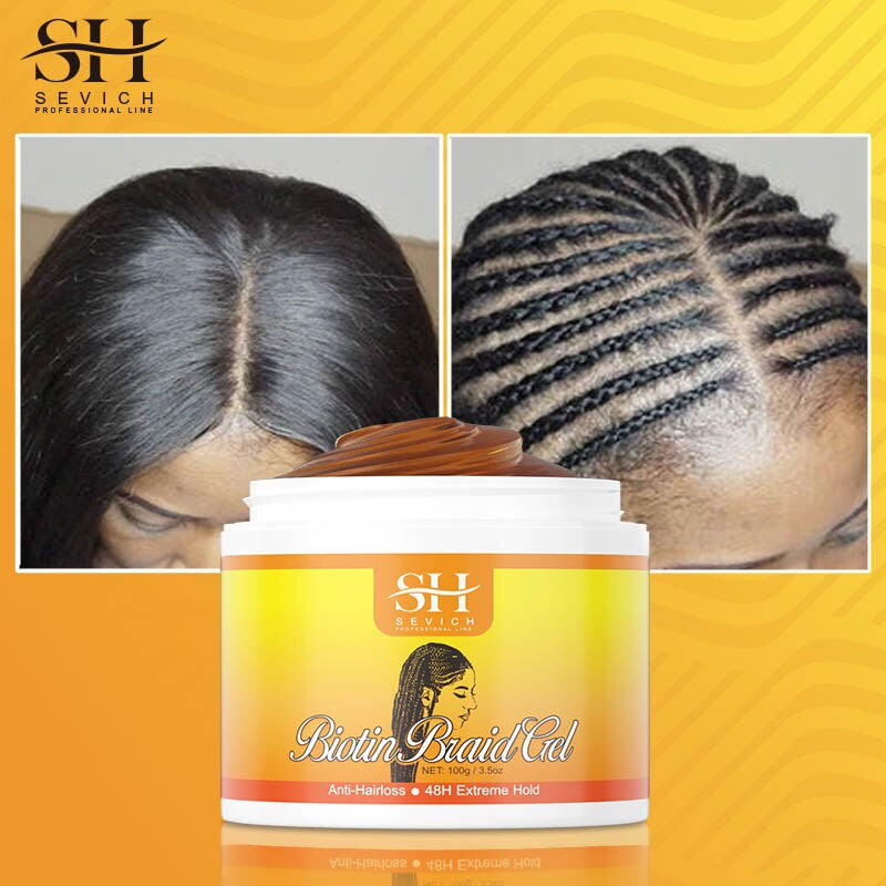 Traction Alopecia Styling Braiding Gel 100G Edges Control Hair Shaping Cream Biotin anti Break Hair Wax anti Hair Loss Hair Care