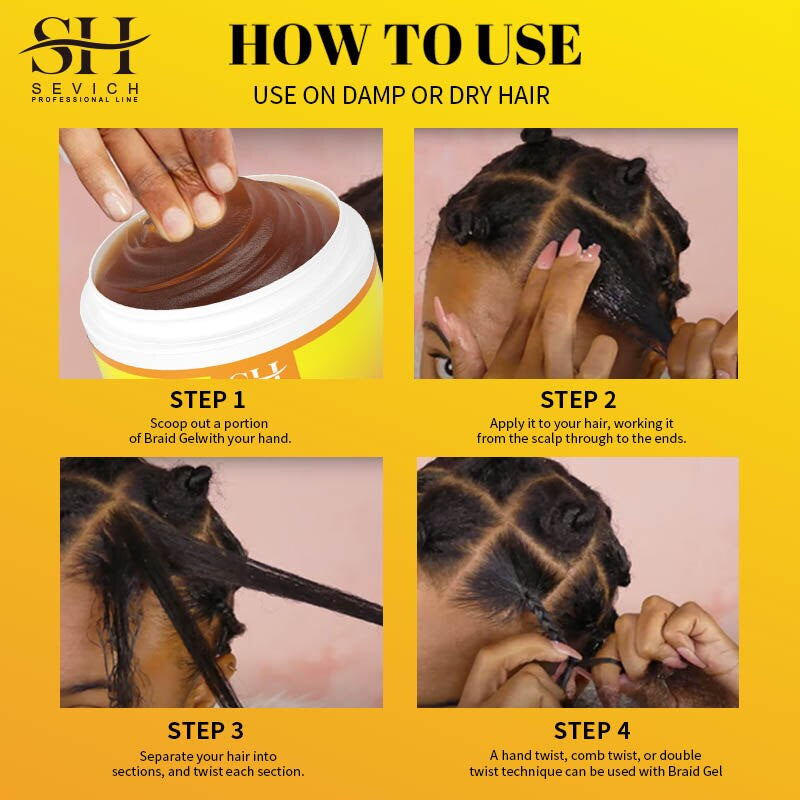 Traction Alopecia Styling Braiding Gel 100G Edges Control Hair Shaping Cream Biotin anti Break Hair Wax anti Hair Loss Hair Care