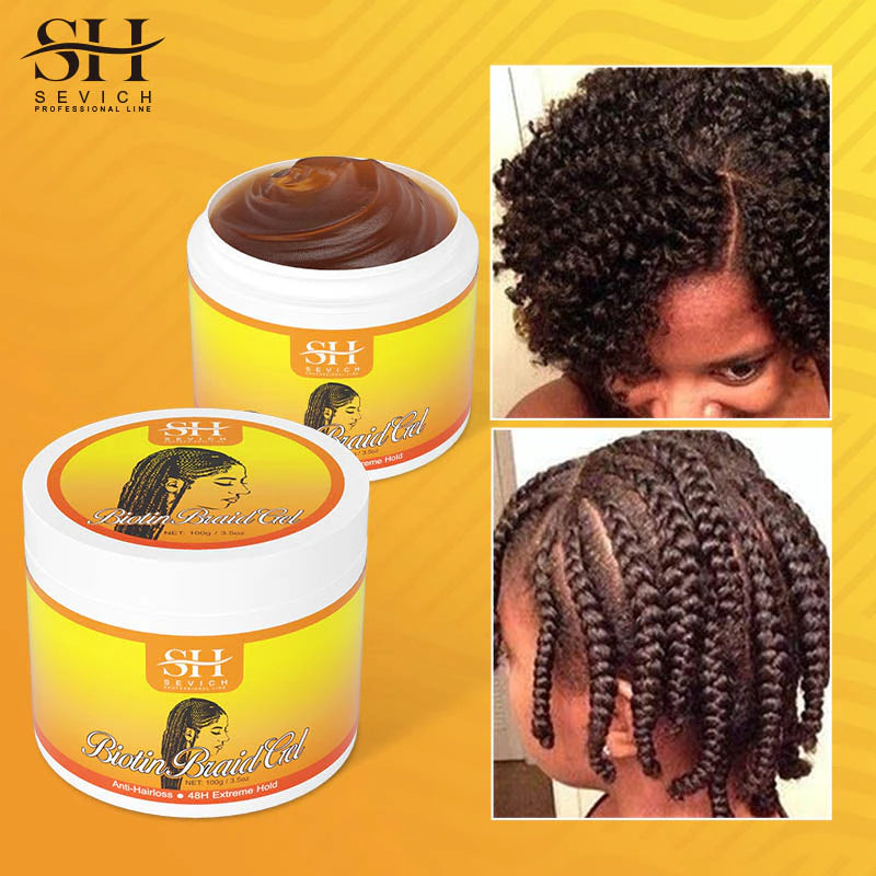 Traction Alopecia Styling Braiding Gel 100G Edges Control Hair Shaping Cream Biotin anti Break Hair Wax anti Hair Loss Hair Care