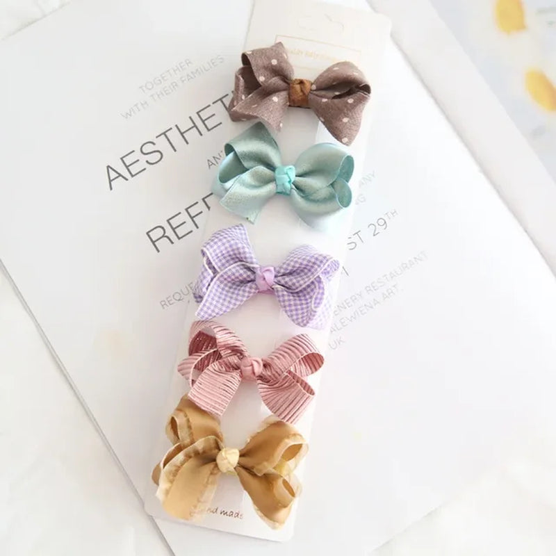 10/5Pcs Bowknot Baby Girl Hairpins Cute Floral Plaid Dot Children Hair Clips Baby Hairpin Kids Barrettes Baby Hair Accessories