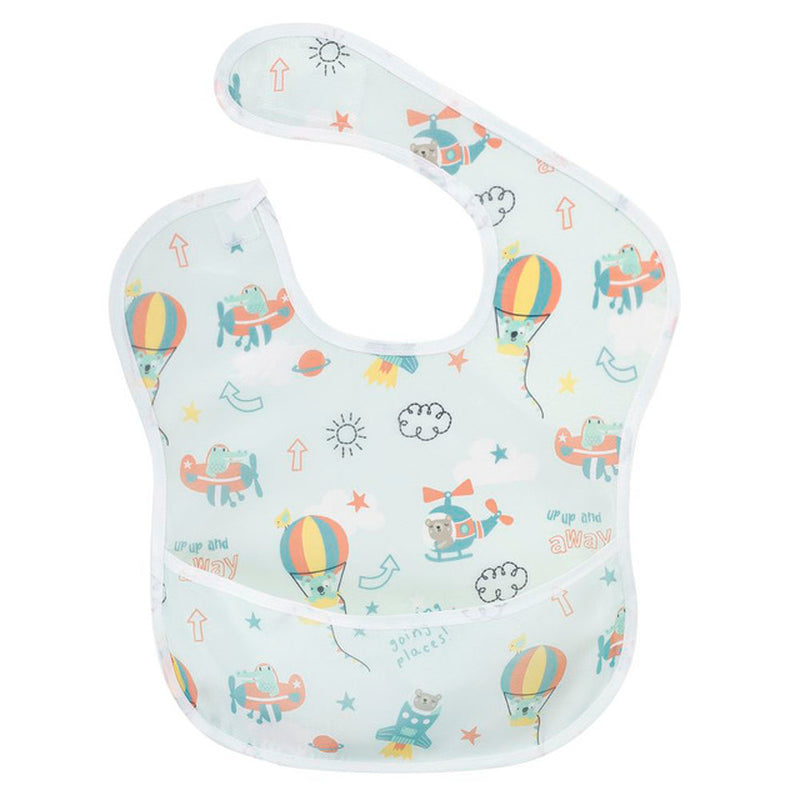 Waterproof Baby Bibs 100% Polyester TPU Coating Feeding Bibs Washable Baby Bibs with Food Catcher for Baby Girls & Boys