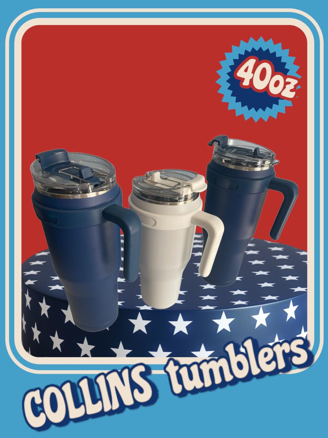 COLLINS 40oz tumblers40OZ Tumblers Stainless Steel Vacuum Mug With Handle And Straw